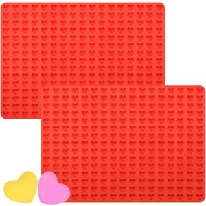 2 Pcs Mini Silicone Heart Molds, 255-Cavity Heart Shaped Chocolate Molds for Baking, Candy, Wax Melts Beads, Ice Cubes, Homemade Dog Training Treats