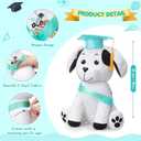Zomiboo Graduation Dog Autograph Stuffed Animal 2026 Smooth Fabric Stuffed Toy with Congrats Grad Signature Dog Animal with Marking Pen Gold Tassels for Graduate Party Supplies(Green)