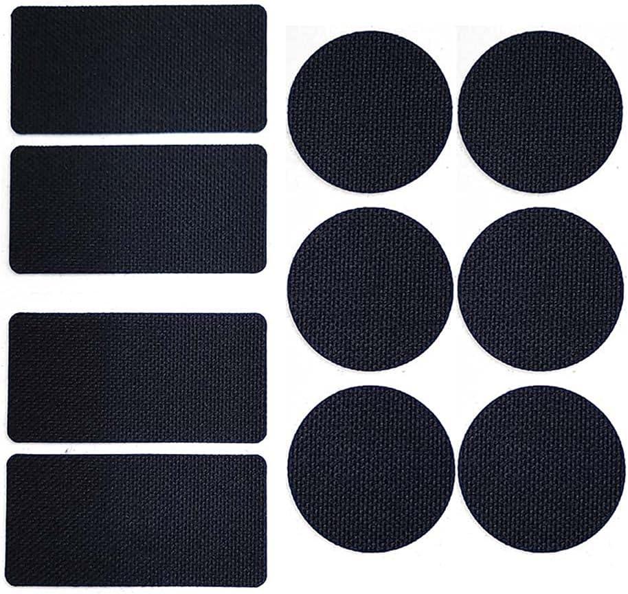 Circle and Square Shape Shoe Hole Prevention Repair Patches/Inserts for 10 Holes (Black)