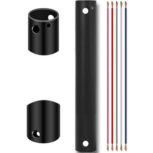 4 Inch Ceiling Fan Extension Rod,1" Outer Diameter Matte Black Ceiling Fan Downrod (No Threads) with 5 x 18-AWG Wires,Fan Boom Fit for Wide Range of Fans
