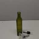 Olive Oil Dispenser Bottle, 1 Pcs Green Glass Olive Oil Dispenser and Vinegar Dispenser Set with 2 Stainless Steel Pourers, 2Labels,1 Brush and 1 Funnel Oil Bottles for Kitchen, 17 oz(500ml)