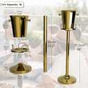 Champagne Bucket with Stand, Wine Bucket Stand with 5L Bucket, Stainless Steel Standing Ice Buckets for Bar, KTV, Hotel, Party, Gathering (Gold, 1 Pack)