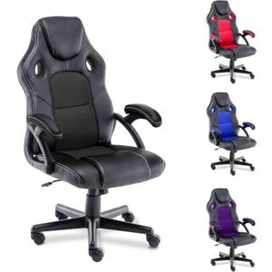 T-THREE.Gaming chair Office chair Computer chair Video Gaming Chair with Lumbar and Back Support, Racing Style PU Leather, Height Adjustable, 360 Swivel with Adults, Women, Men,Teens and Kids Black