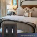 Metal Wall Plates, Switch Plates and Outlet Covers, Decorative Pearl Design (2 Toggle 2PK, Aged Bronze, Midsize)
