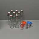8 Set 16 OZ Swing Top Glass Bottles - Flip Top Beer Brewing Bottles with Stopper for Fermentation, Kombucha, Mead Kefir, Vanilla Extract, Juice, Tea, Wine, Soda - Airtight Cap Lids, Bonus 2 Pourers