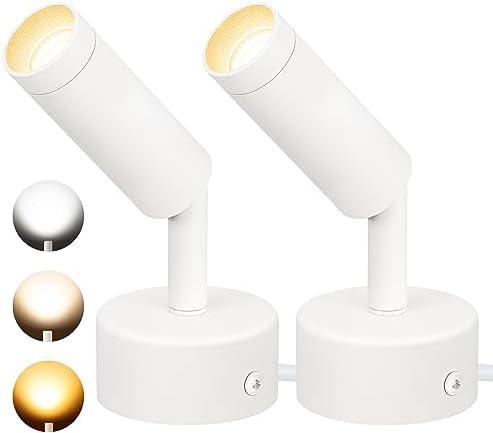 SUNVIE LED Spot Lights Indoor 3W Up Lights With Memory Function 3000K/4000K/5000K 120V Dimmable Uplighting for Plant Spotlight Accent Lighting 1 Pack