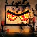[Timer & 8 Modes] Halloween Decorations Spooky Eyes Lights, Extra Large 21 Inch Halloween Window Decorations RGB Lights Glowing Eyes Halloween Window Lights USB Powered Halloween Decor Indoor Home
