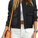 ANRABESS Women Cropped Bomber Jacket 2025 Fashion Casual Trendy Varsity Y2k Jackets Size M