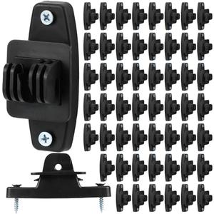 Pushglossy 50 Pcs Electric Wire Fence Insulators Electric Fence Wood Post Claw Insulators Accessories Nail Wood Post Nail on Insulator for Hi-tensile, Heavy Duty Fencing Wire Polywire (Black)