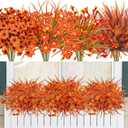 Uieke 36PCS Artificial Mums Outdoor Fall Fake Plastic Flowers Fake Autumn Plants No Fade for Outside Window Box Porch Planters Farmhouse Garden Decor