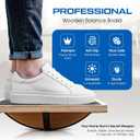 Wooden Balance Board for Adults and kids, Wobble Board for Core Strength & Stability Training, Non Slip Surface, 550lb Capacity, Home & Office Exercise Use