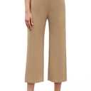 Agenlulu Dress Pants for Women Capri Wide Leg High Waisted Pants Stretchy Business Casual Office Work Slacks 23" Khaki Pull On, Size: XXL