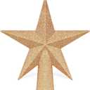 Christmas Tree Decoration, 6" Champagne Christmas Tree Topper Star Accessories, Xmas Glitter 3D Bethlehem Tree Ornament, Waterproof Holiday Christmas Tree Topper Star Decorations for Home Decor