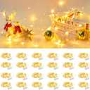 Brightown 24 Pack Fairy Lights Battery Operated String Lights - 7 ft 20 LED Mini String Lights Waterproof Silver Wire Firefly Lights for Vases Mason Jars DIY Crafts Plants Table Centerpieces Wedding (Warm White)