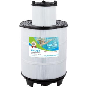 S8M150 Pool filter cartridge set Replacement for Sta-Rite S8M150 System 3, 170147, 25022-0203s-25021-0202s, SR450, 450 Sq.Ft. (Black)