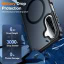 2 x teloxy Magnetic for Samsung Galaxy A26 5G Phone Case,Shockproof Protective Durable Slim Translucent Matte Anti-Fingerprint Phone Case,Black