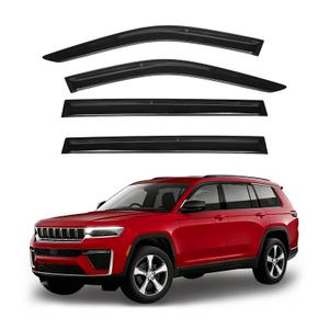 Canvcle Grand Cherokee L Rain Guards - Window Visors for Jeep Grand Cherokee L 2021-2025 2026, Outside-Mount Tape-On Side Window Wind Deflectors for Grand Cherokee L Accessories, Vent Visors 4PCS