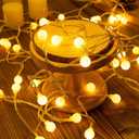String Lights,for Party Wedding Party Christmas Decor,Small Round Ball String Lights(USB Style Warm Colour 40 Lights-6M)