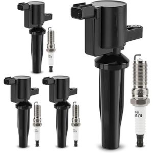 UF621 Ignition Coil & SP530 Double Iridium Spark Plug for L4 Mazda 3, Mazda 6,Tribute/Ford Focus, EcoSport,Transit Connect,Escape/Mercury Mariner Replaces# FD505 DG522 9E5Z12029A DG-507 DG-541 C-1453