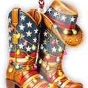 3 x Cowboy Christmas Ornament 2026, Western Cow Decor for Xmas Tree, Texas Country Decoration, Cowboy Boot Hat Ornament Gift