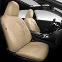 FREESOO 1:1 Custom Fit Seat Covers for Toyota Camry Hybrid LE - Hybrid SE - Hybrid SE Nightshade 2018 2019 2020 2021 2022 2023 2024,Waterproof Leather Car Seats Cover Full Set for Camry(Beige)