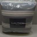 Nautica - Twin/Twin XL Comforter Set, Soft & Reversible Cotton Bed Set for Year Round Comfort, 2 Piece Striped Bedding with Matching Pillowcase (Craver Grey)