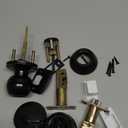 5" Backset Latch Keyed Entry Door Knob with Lock, Standard Square Interface Entrance Ball Doors Knobset Lockset, Matte Black