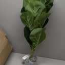 BESAMENATURE 30.5" Little Artificial Fiddle Leaf Fig Tree/Faux Ficus Lyrata for Home Office Decoration, Ships in Silvery Gray Planter