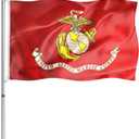 Double Sided US Marine Corps Flag 4x6 FT Outdoor- 3Ply 320D Nylon Heavy Duty USMC Flags Canvas Header with 2 Brass Grommets Easy to Rising