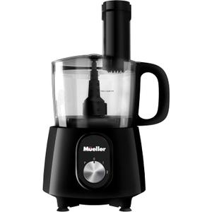 Mueller Ultra Prep Food Processor Chopper for Dicing, Grinding, Whipping and Pureeing, Food Chopper for Vegetables, Meat, Grains, Nuts and Whisk for Eggs and Cream, 8 cup, Black