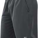 NORTHYARD Men's 10" Athletic Basketball Shorts with Zipper Pockets Quick Dry Lightweight Running Workout Gym Tennis Shorts (Large, Dark Grey)