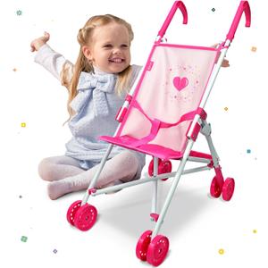 Anivia Baby Doll Collection Doll Stroller Heart Design Gifts for Toddlers and Girls Foldable Doll Stroller Anivia Baby Doll Collection Doll Stroller Heart Design Gifts for Toddlers and Girls Foldable Doll Stroller