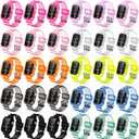 30 Packs Crystal Clear Bands Compatible with Iwatch Crystal Clear Jelly Strap, Compatible with 42/44/45 mm, Series 9 8 7 6 5 4 3 2 1, Se 3/2/1, 10 Colors in Total, Soft Tpu Sport Cover