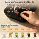 HHT Electric Tea Maker with Infuser, 1 Precise Temperature Control, Glass Electric Kettle for Herbal,Flowers,Fruit Tea and Loose Leaf,BPA-Free,Auto Shut-Off,Brewing Program,Keep Warm,0.8L Black