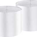 Silver-White Drum Lamp Shades Set of 2 Large Lampshade 16``Top x 16``Bottom x 12``High(Spider) Modern Lamp Shade for Table and Bedside Lamp - Lampshade Replacement ampshade