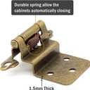 3/8" Inset Antique Brass Cabinet Door Hinges, 20 Pack (10 Pairs) Self Closing Kitchen Cabinet Hinge Hardware for Cabinet Doors