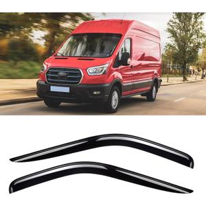 Window Rain Guards for 2014-2025 Ford Transit, Window Visor Guard Vent Wind Shade Deflector Rain Shield Protector Sun Visor for 14-25 Transit,Tape-on/Outside-Mount, 4 Pieces