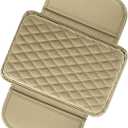 Car Center Console Cover, Car Arm Rest Cover with Side Storage Bags, 7.8In x 12.1In Universal for Most Cars, Trucks and Vans (Beige)