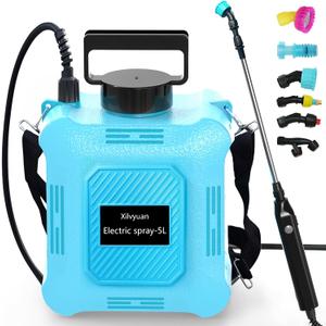 Battery Powered Sprayer 1.35 Gallon Garden Sprayer, Advance Electric Sprayer with 2 Adjustable Speed, 6 Mist Nozzles, USB Rechargeable with for Yard Lawn Garden (Sprayer-1.35 Gallon)