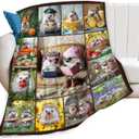 Hedgehog Blanket, Hedgehogs Throw Blankets, Hedgehog Gifts for Boys Girls Women Men Lover Adult Cozy Fleece Flannel Bedding Stuff Animal Plush for Couch Sofa Bed 50"X40"