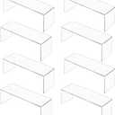 8 Packs Cabinet Organizer Shelf, Acrylic kitchen Cabinet Shelves, Shelf Riser for Dishes, Spices, Soda Cans and Bottles12.4 x 4 x 4.6 inch