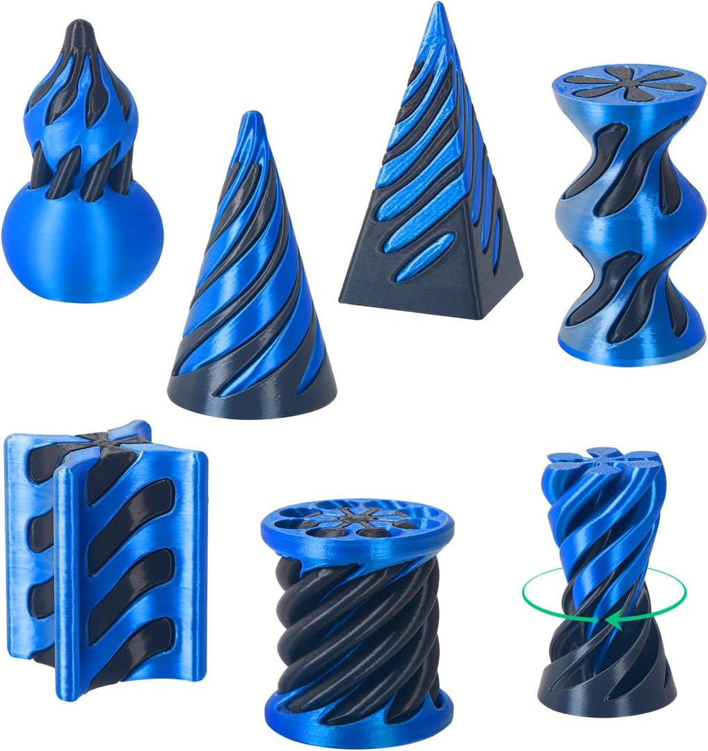 6 Pack Spiral Cone Fidget Toys - Impossible Cone 3D Printed Impossible Pyramid Pass Through 3D Printed Toy Mini Sensory Toy for Stress Relief Anxiety, Desktop Decoration Gifts for Adults Teens Kids