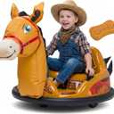 6V Horse Toys Toddler Bumper Car - Toddler Toy, Kids Electric Car, Ride On Toy, w/Music, Parent Remote Control, LED Lights, 360 Spin, Auto-inflated, 1 MPH, Max Weight of 66lbs, Age 1.5-4, Medium