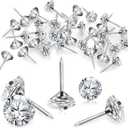 100 Pieces Upholstery Nails Tacks Decorative Push Pins Fancy Diamond Crystal Furniture Head Thumb Tacks for Furniture Sofa Headboards Cork Board (16 mm)