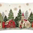 RABUSOFA Christmas Pillow Covers 12x20 Inch Christmas Tree Decoration Golden Snowflake Lumbar Decorative Throw Pillows Winter Holiday Christmas Decor Farmhouse for Home Couch (Mulitcolor)