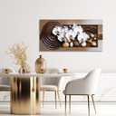 XLMDYYSW Large Orchid Canvas Wall Art White Orchid Flowers Pictures Abstract Floral Print Poster Vintage Botany Painting for Living Room Bathroom Decor Framed (Brown, 16L x 32W)