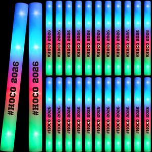 Sumind 24 Pcs Hoco 2026 Light up Sticks Bulk Homecoming Decorations 2026