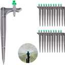 Garden Irrigation System, Adjustable Irrigation Dripper 20Pcs/Bag Irrigation Dripper with Ground Insert Fruit Tree Drip Irrigation Emitters for 1/4" Drip Irrigation Tubing(180 Degrees with Plunger)