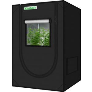zazzy Grow Tent, 24"x24"x36" Hydroponic Mylar Grow Tent Reflective Garden Growing Dark Room with Observation Window, Removable Floor Tray and Tool Bag for Indoor Plant Growing 2'x2'