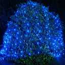 2 PACK Outdoor Garden Light - Waterproof Net Lights, 200 LED Battery Operated Tree String Light with 8 Modes, Mesh Curtain Lights for Garden Patio Yard Christmas Party Tree and Holiday Decor( Blue)